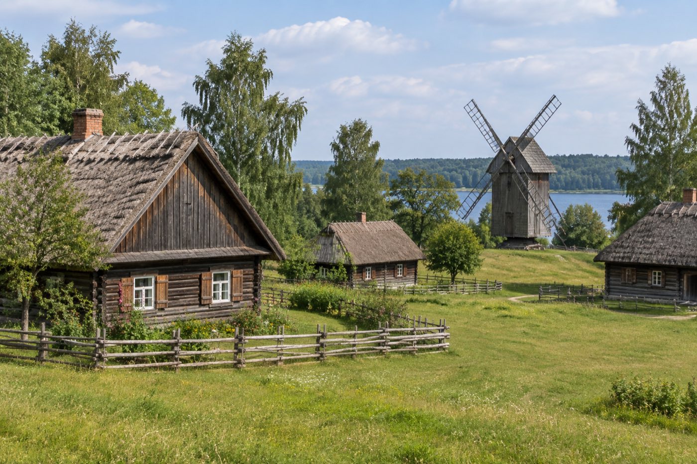 Muzeum Budownictwa Ludowego - Park Etnograficzny w Olsztynku - grafika poglądowa