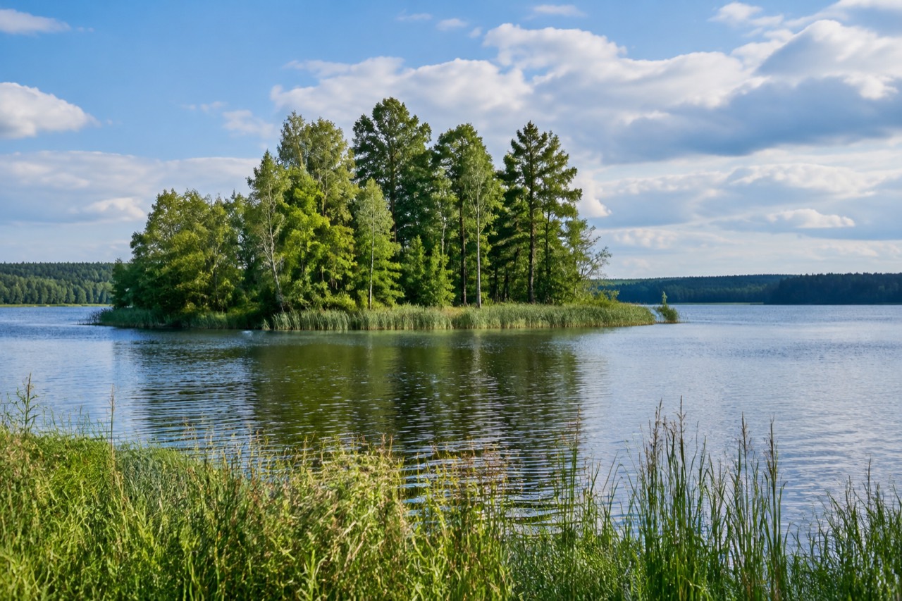 Rezerwat Wyspa Lipowa na Jeziorze Szwałk Wielki - grafika poglądowa